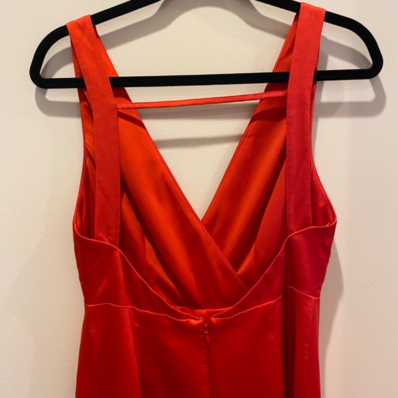 Francesca’s Red Satin Jumpsuit - Picture 4 of 5